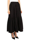 Flounce Maxi Skirt Black F7919 - GANNI - BALAAN.