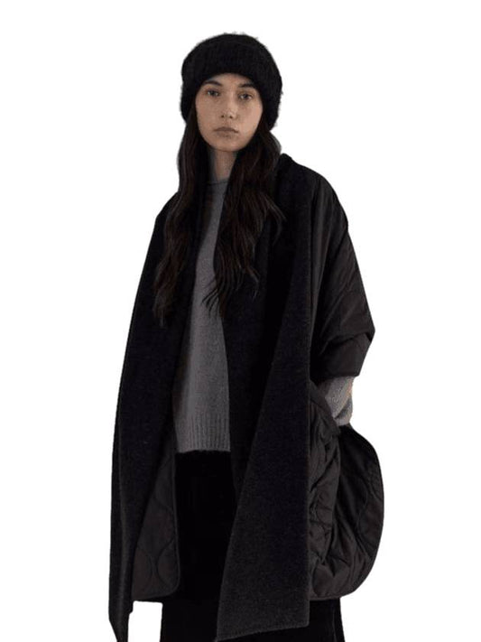 Lobby Knit Muffler Quilt Poncho Black - KILHOUETTE - BALAAN 1