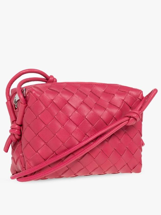 Intrecciato Loop Small Leather Cross Bag Pink - BOTTEGA VENETA - BALAAN 3