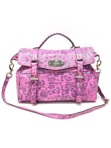 HH7541 Peony Pink Shiny Leopard Alexa Overlarge 2WAY - MULBERRY - BALAAN 1