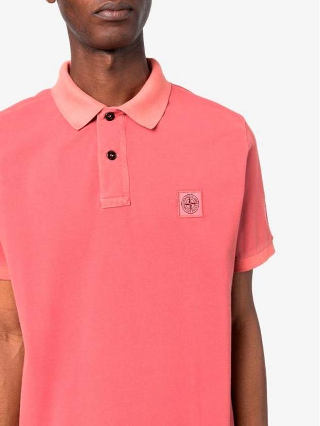 Men's Logo Patch Short Sleeve Polo Shirt Cyclamen - STONE ISLAND - BALAAN 5