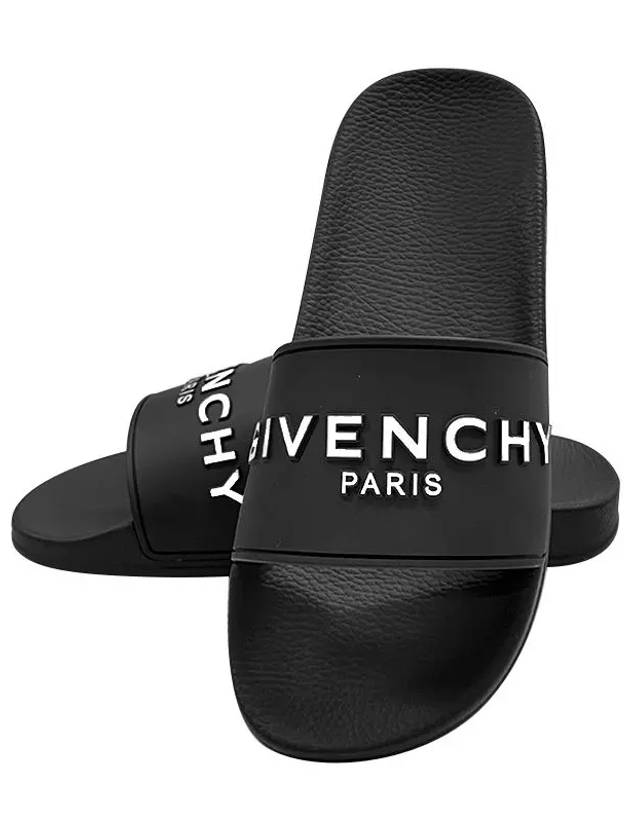 Logo Slippers Black - GIVENCHY - BALAAN 9