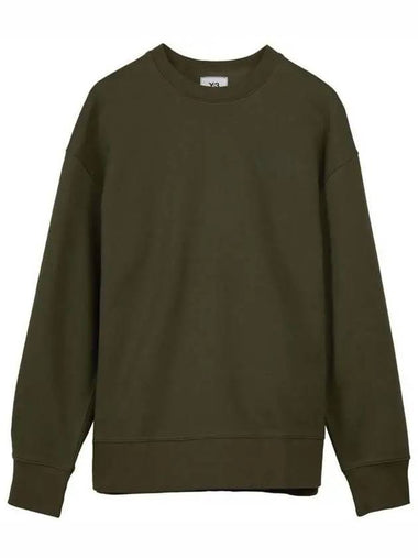 Y3 Logo Classic Loose Fit Sweatshirt Khaki - YOHJI YAMAMOTO - BALAAN 1