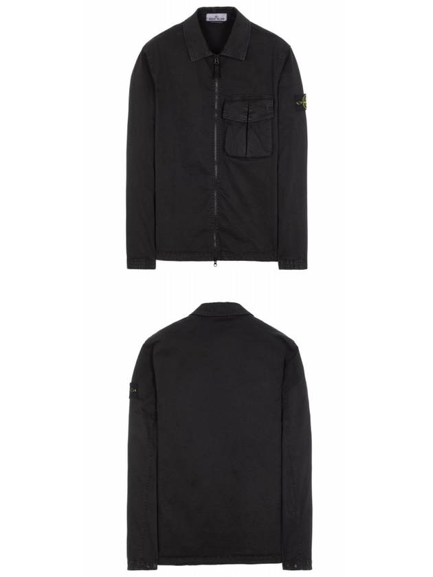 Garment Dyed Stretch Cotton Overshirt Black - STONE ISLAND - BALAAN 5