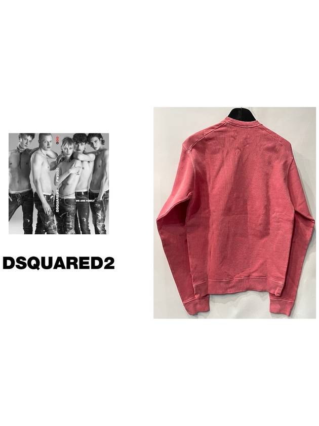 Dsquared Men Somewear Printing Vintage Washing Sweatshirt 74GU0026 Red - DSQUARED2 - BALAAN 3