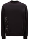 8G00037 899W4 999 Magria Side Logo Cotton Sweatshirt Black Men's Sweatshirt TJ - MONCLER - BALAAN 1