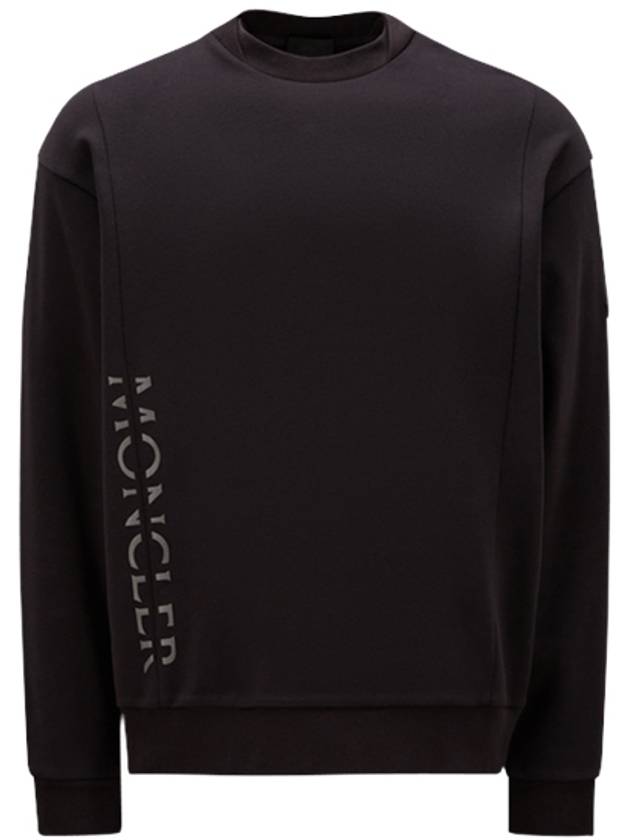 8G00037 899W4 999 Magria Side Logo Cotton Sweatshirt Black Men's Sweatshirt TJ - MONCLER - BALAAN 1