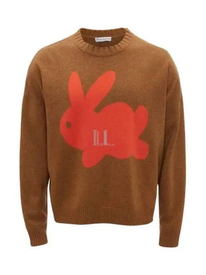 Bunny Print Wool Blend Knit Top Camel - JW ANDERSON - BALAAN 2