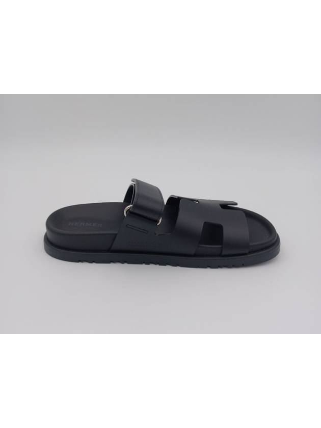 Chypre Leather Sandals Black - HERMES - BALAAN 7