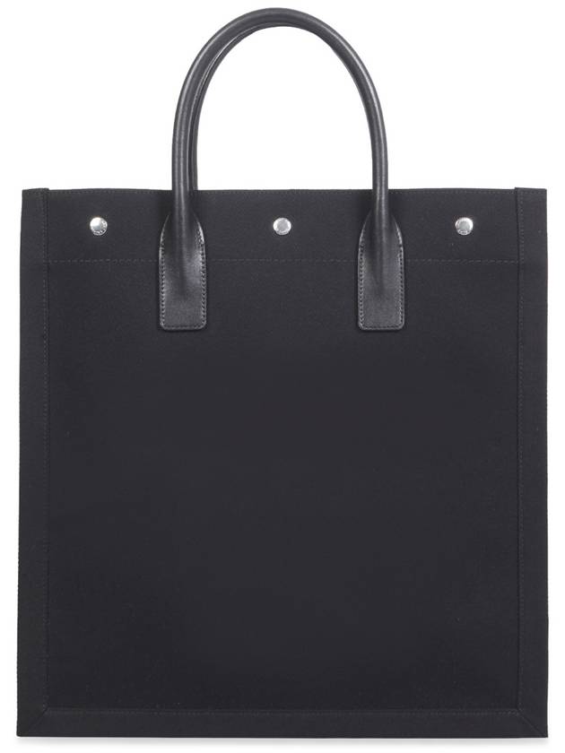 Rive Gauche Canvas Tote Bag Black - SAINT LAURENT - BALAAN 3