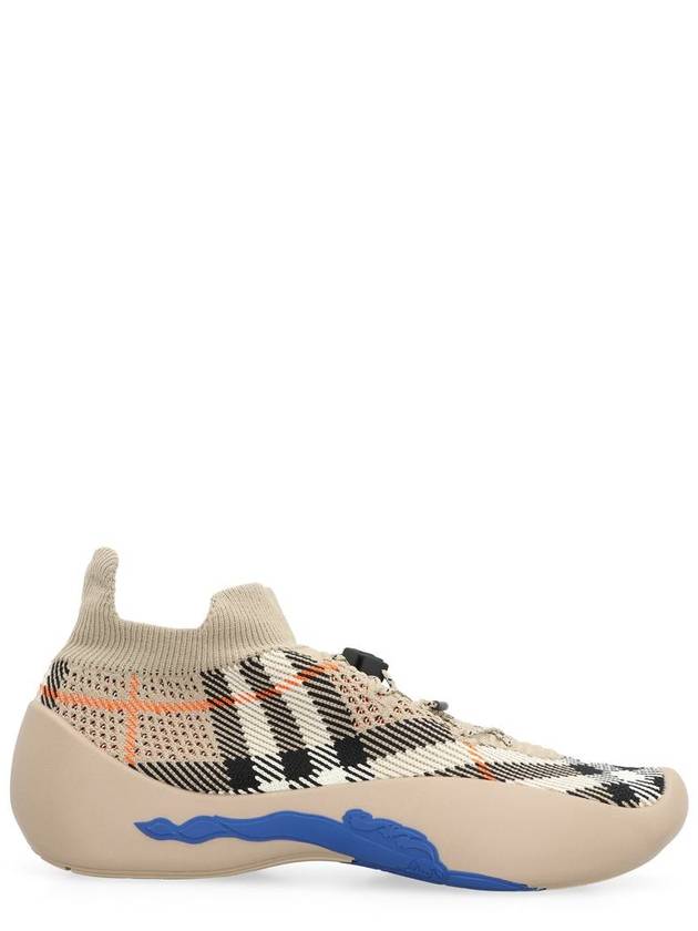 Neptune Check Knit Low Top Sneakers Sand - BURBERRY - BALAAN 2