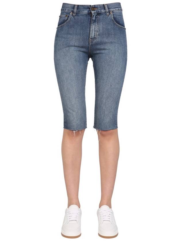 Women's Denim Bermuda Shorts - SAINT LAURENT - BALAAN 2