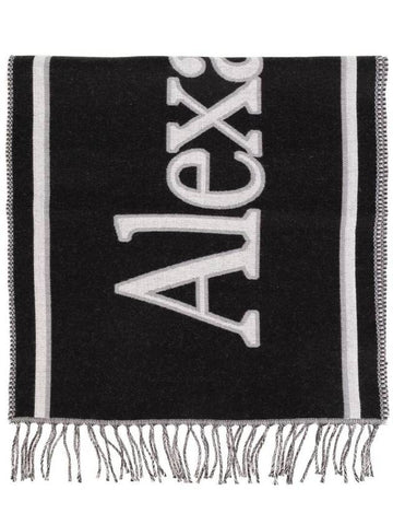 logo print wool scarf 7554244200Q - ALEXANDER MCQUEEN - BALAAN 1