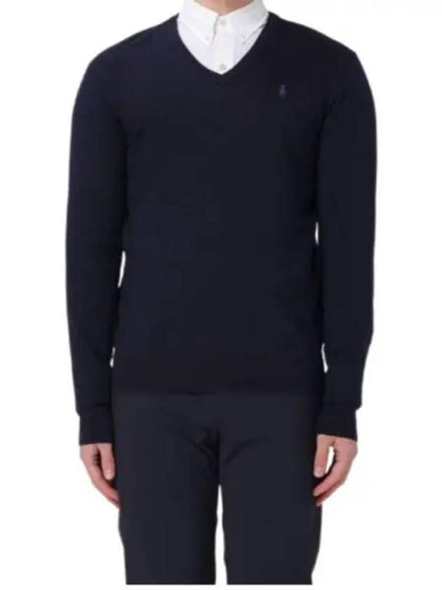 Embroidery Logo V Neck Knit Top Navy - POLO RALPH LAUREN - BALAAN 2