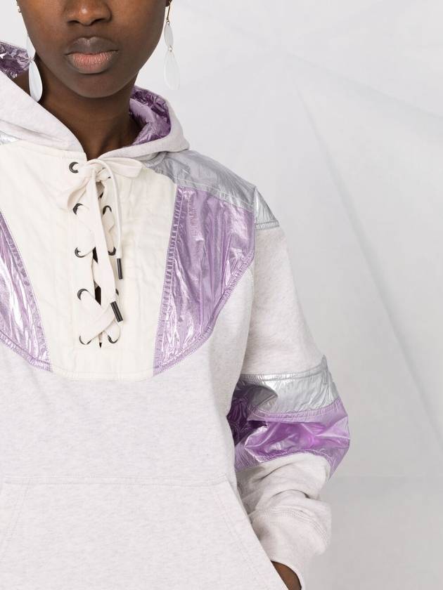 metallicpanel laceup hoodie - ISABEL MARANT - BALAAN 7