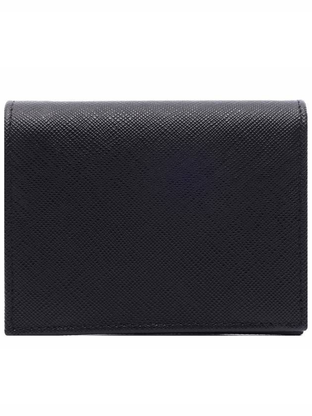 Saffiano Metal Logo Gold Fold Wallet Black - PRADA - BALAAN 5