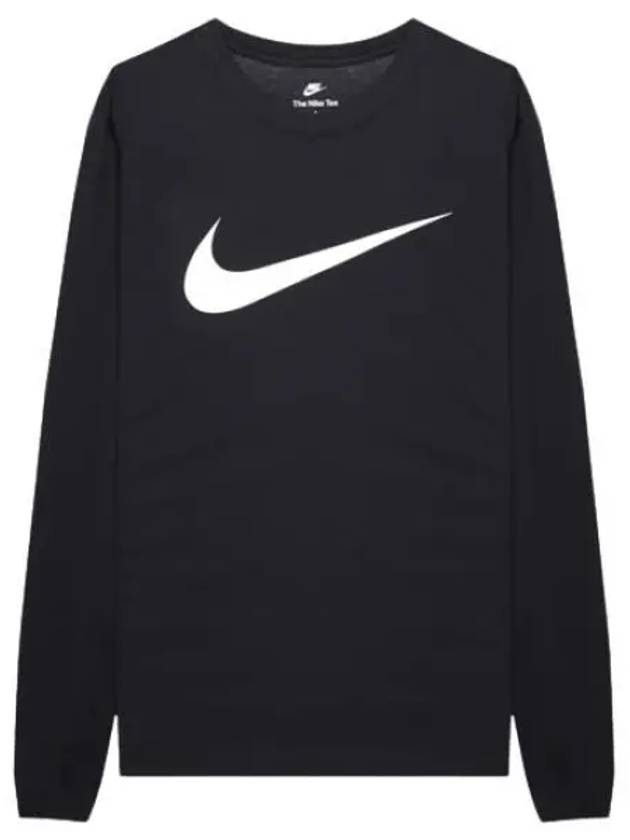 Men's Icon Swoosh Long Sleeve T-Shirt Black - NIKE - BALAAN 2