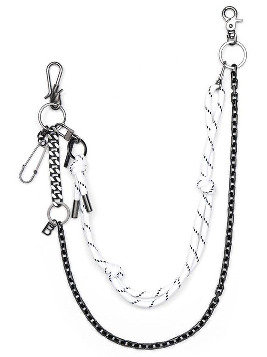 BBD 2 Line Detachable Rope Pants Chain Black White - BLACKBLOND - BALAAN 1