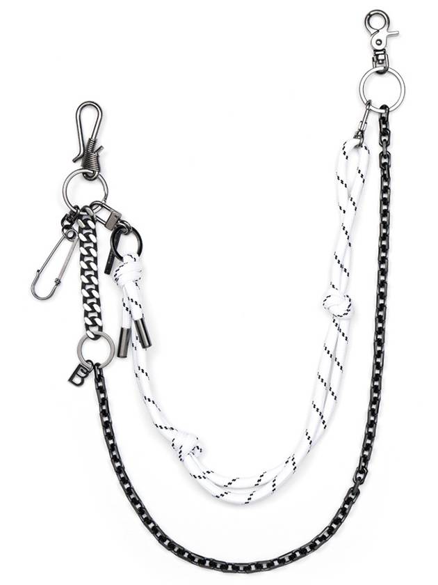 2 Line Detachable Rope Pants Chain Black White - BLACKBLOND - BALAAN 2