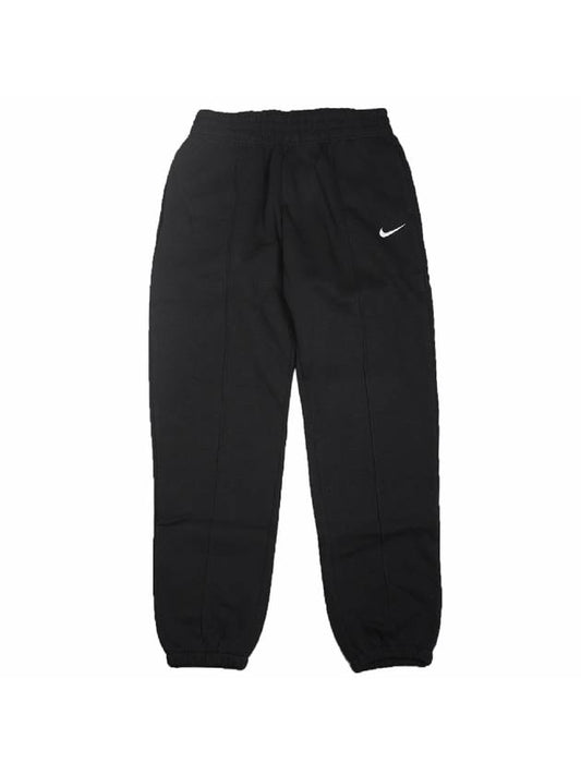 Women's Essential Mid-Rise Fleece Track Pants Black - NIKE - BALAAN 1