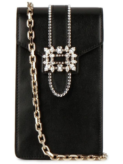 Viv Chalk Leather Mini Cross Bag Black - ROGER VIVIER - BALAAN 2