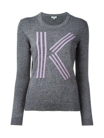 11th Anniversary Women's K Logo Knit Bokashi Gray 2TO564 836 66 - KENZO - BALAAN 1