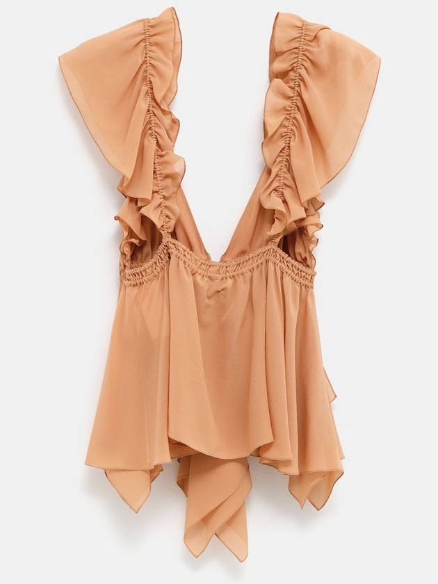 women ruffle blouse brown - CHLOE - BALAAN 3