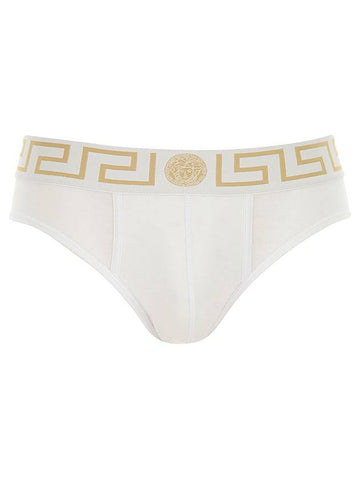 Men's Greca Banding Border Panties White 2PACK - VERSACE - BALAAN.