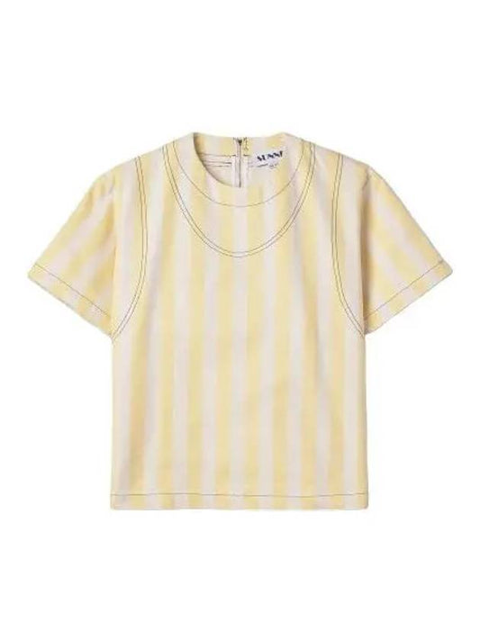Woven short sleeve t shirt ecru yellow - SUNNEI - BALAAN 1