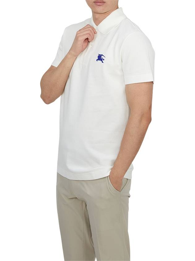 EKD Embroidered Cotton Polo Shirt White - BURBERRY - BALAAN 5