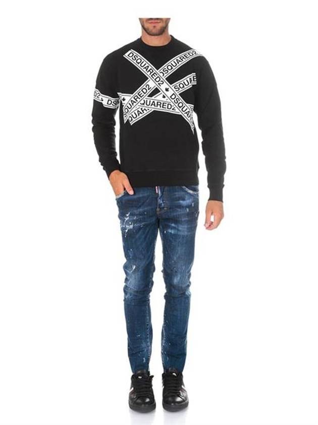 Tape printing brushed S74GU0262 900 Men's round long sleeve tshirt - DSQUARED2 - BALAAN 6