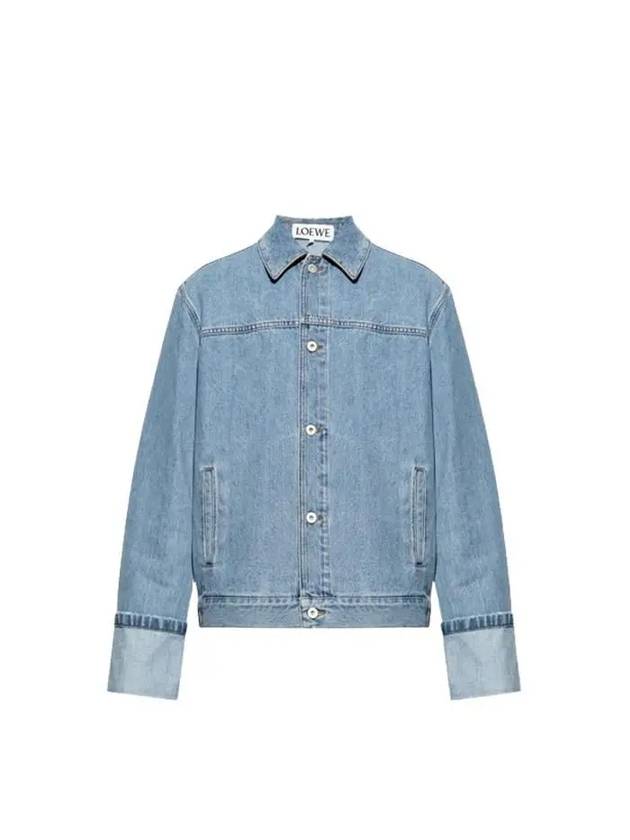 Fisherman Turn Up Denim Jacket Blue - LOEWE - BALAAN 1