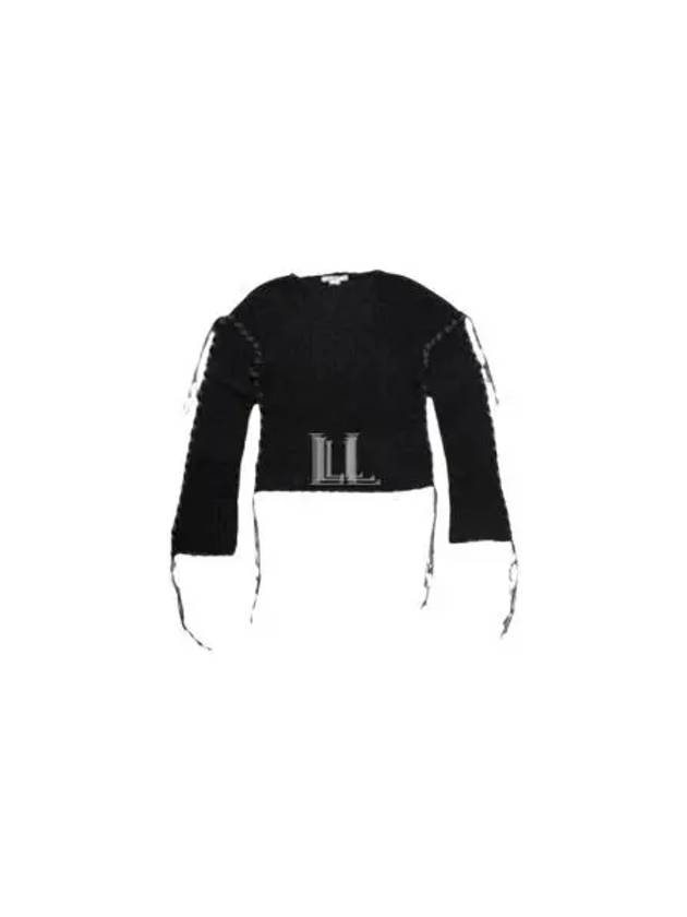 Lacing Drop Shoulder Knit Top Black - ACNE STUDIOS - BALAAN 2