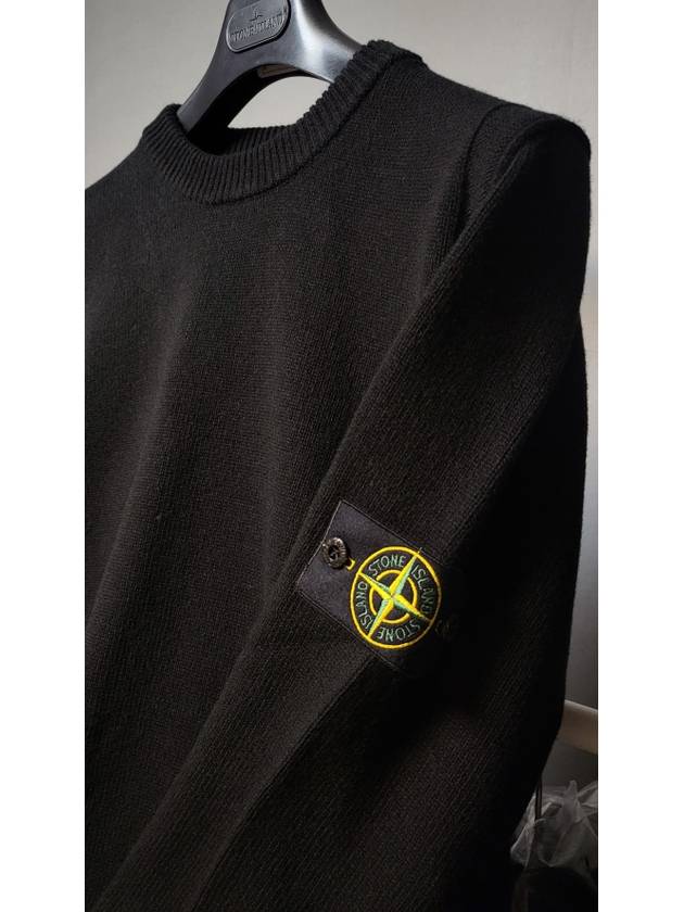 508A3 Stitch Detail Crew Neck Sweater Black V0029 - STONE ISLAND - BALAAN 4