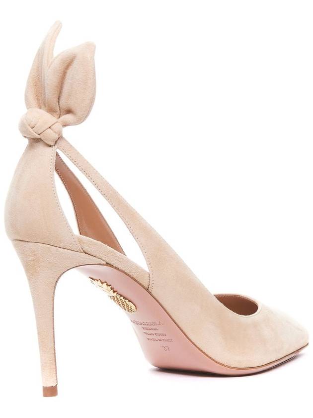 Aquazzura Nude Suede Bow Tie Pumps - AQUAZZURA - BALAAN 2