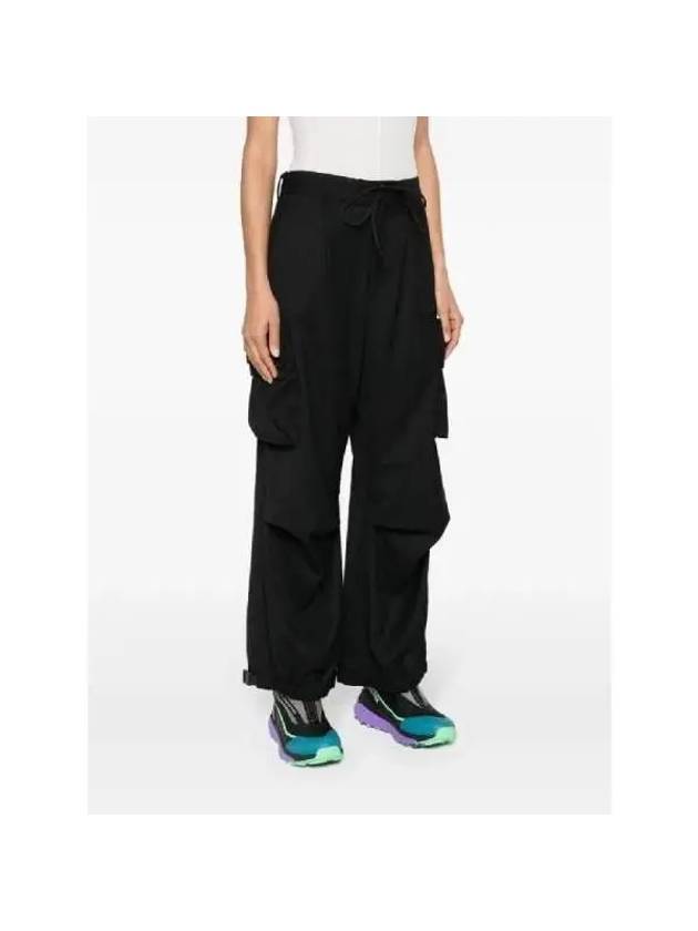 Y 3 Women s Pants Denim Drawstring Wide Cargo IN4373 BLACK - Y-3 - BALAAN 4