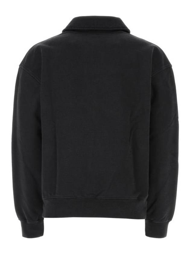 Logo Half Zip-up Oversized Long Sleeve Polo Shirt Black - DIOR - BALAAN 3