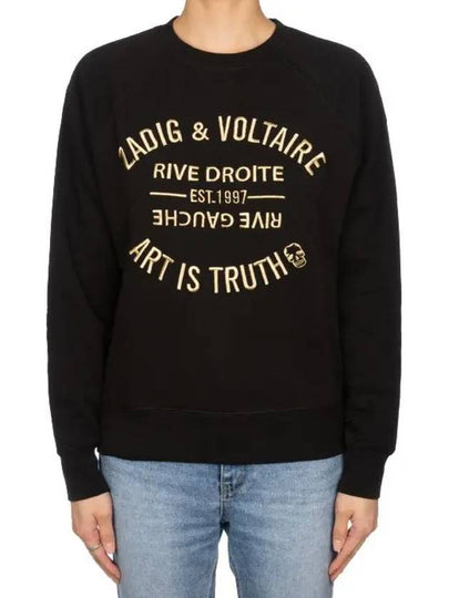 Logo brushed sweatshirt black SJTS7106F - ZADIG & VOLTAIRE - BALAAN 2