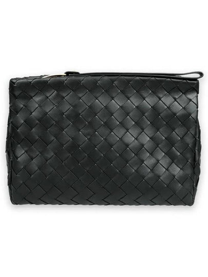 Intrecciato Leather Clutch Bag Black - BOTTEGA VENETA - BALAAN 2