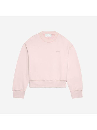 Embroidery Logo Crew Neck Sweatshirt Pink - AMI - BALAAN 2