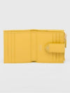 Saffiano Smooth Leather Small Half Wallet Sunny Yellow - PRADA - BALAAN 5