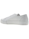 Triangle Logo Leather Low-Top Sneakers White Red - PRADA - BALAAN 4