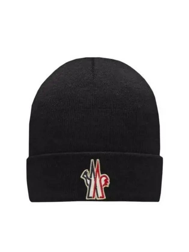 Pure Wool Beanie Black - MONCLER - BALAAN 2