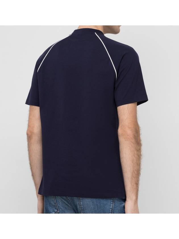 Logo Raglan Line Crew Neck Short Sleeve T-Shirt Navy - BRUNELLO CUCINELLI - BALAAN 5