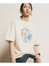 Face flower embroidery short sleeve t shirt cream - FFEFF STUDIO - BALAAN 4