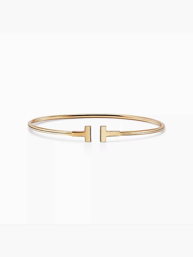 T Narrow Wire Bracelet Gold - TIFFANY & CO. - BALAAN 3