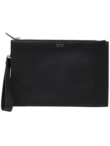 Simple Logo Clutch Bag Black - TOM FORD - BALAAN.