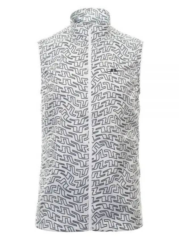 Men's Ash Light Packable Print Vest White - J.LINDEBERG - BALAAN 2