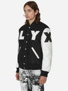 Classic Embossed Logo Leather Varsity Jacket White Black - 1017 ALYX 9SM - BALAAN 3