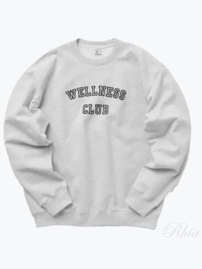 Wellness Club Flock Crew Neck Cotton Sweatshirt Light Grey - SPORTY & RICH - BALAAN 2